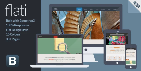 Flati – Responsive Flat Design Bootstrap Template